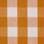 Tissu vichy  grands carreaux en coton, orange - homescapes