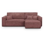 Homifab - canap d'angle convertible rversible 4 places avec coffre de rangement en velours ctel vieux ...