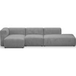 Homifab - canapé d'angle à gauche modulable avec méridienne 5 places en velours côtelé gris clair - modulo ... Homifab - canapé d'angle à gauche modulable avec méridienne 5 places en velours côtelé gris clair - modulo ...