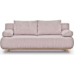 Homifab - canap convertible 3 places avec coffre de rangement en velours ctel rose ple - laria new ...