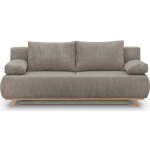 Homifab - canap� convertible 3 places avec coffre de rangement en velours c�tel� taupe - laria new