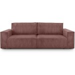 Homifab - canap� convertible 3 places avec coffre de rangement en velours c�tel� vieux rose - harper