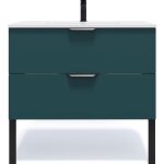 Homifab - meuble de salle de bain suspendu vasque intégrée 90cm 2 tiroirs bleu - soho Homifab - meuble de salle de bain suspendu vasque intégrée 90cm 2 tiroirs bleu - soho