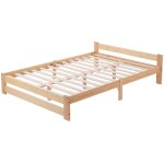 Hommoo - lit en bois massif, lit futon, lit en bois massif, sommier à lattes, couleur naturelle - 200 ... Hommoo - lit en bois massif, lit futon, lit en bois massif, sommier à lattes, couleur naturelle - 200 ...