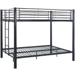 Homy france - lit superpos� 4 places 2 + 2 colosse noir 140x190 cm sommier inclus