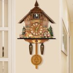 Horloge coucou traditionnelle de la fort - noire antique pendule  quartz horloge murale pour salon, ...