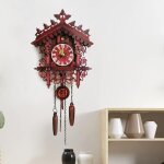Horloge coucou vintage rouge traditionnelle de la forêt noire antique horloge murale à quartz pour salon ... Horloge coucou vintage rouge traditionnelle de la forêt noire antique horloge murale à quartz pour salon ...