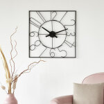 Horloge design carrée 60 cm en métal noir Horloge design carrée 60 cm en métal noir