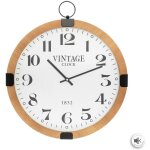 Horloge gousset marron en bois de 38 cm atmosphera cr�ateur d'int�rieur �l�gant et vintage