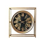 Emde - horloge � m�canisme encadr�e m�tal dor� 38x11x42cm