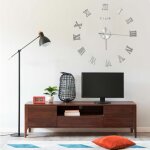 Horloge murale 3d design moderne argent� 100 cm xxl vidaxl