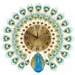 Horloge murale 3d vintage paon grande horloge murale silencieuse sans tic - tac sans pile 60 cm horloge ...