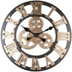 Horloge murale 60 60cm grand classique vintage en bois silencieux r�tro vitesse pendaison horloge chiffre ...