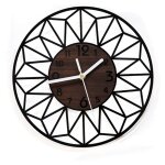 Horloge murale bois massif mtal 30cm horloge murale silencieuse sans tic - tac salon chambre cuisine ...