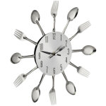 Relaxdays - horloge murale couverts, montre de cuisine cuill�res & fourchettes, � 31 cm, m�tal, � pile, ...