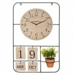 Horloge murale & date 'camille' 51cm noir