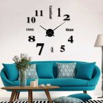 Horloge murale design numrique eva sticker salle d'tude salon acrylique horloge transfrontalire creative ...
