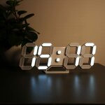Horloge murale digitale led 3d petit rveil tlcommande 22. 5cm 12 / 24 heure temperature date affichage ...