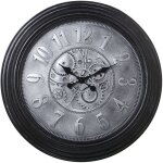 Horloge murale mlamine noir / argent 58x6 cm, cadran43 cm