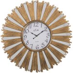 Horloge murale mlamine dor / miroir, pile 1xaa non incluse 58x4 cm, cadran:22, 5 cm