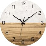 Horloge murale moderne en mtal, 30 cm, grande horloge en bois de marbre, silencieuse, sans tic - tac ...