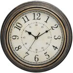 Ahlsen - horloge murale  quartz vintage 30 cm silencieuse sans tic - tac pour grands chiffres et verre ...
