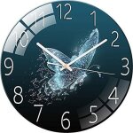 Horloge murale silencieuse en verre tremp� pour salon, cuisine, bureau et chambre � coucher style a 30 ...