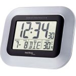 Horloge murale techno line ws 8005 radiopilot(e) 228 mm x 180 mm x 28 mm argent, noir