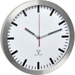 Tfa - horloge murale dostmann 60. 3528. 02 radiopilot(e) 300 mm x 45 mm aluminium mcanisme d'horloge ...