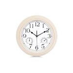 Horloge murale avec thermomtre et hygromtre - pendule rtro - salon cuisine - 30cm (blanc)