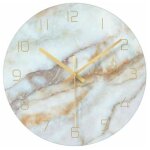 Horloge murale en verre de marbre silencieux pour salon, marbre moderne rsistant aux rayures de 12 pouces ...