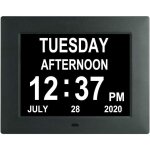 Horloge horloge numrique avec calendrier de jour extra large non abrg jour date heure dmence horloges ...