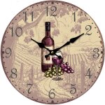 Signes grimalt - horloge ronde raisin et vin orange 34x34x4cm - dcoration murale vintage