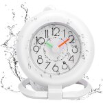 Horloge de salle de bain, horloge de salle de bain petite minuterie de douche �tanche r�veil num�rique ...