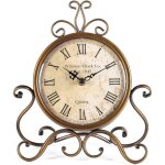 Horloge de table romaine rtro silencieuse pour salon chambre  coucher bureau (cuivre)