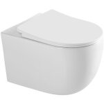 Horor wc suspendu c�ramique sans rebord - cuvette toilette mural � chasse d'eau profonde � faible odeur ...
