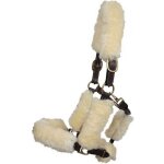 Marron - protection de muserolle pour chevaux en laine mrinos