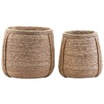 House doctor - panier ou cache pot en herbier au style boh�me et naturel - lot