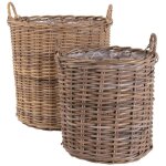 House nordic - lot de 2 paniers en rotin - naturel - indo