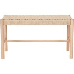 House nordic - banc 2 places 80x35x45 cm en bois et assise en corde