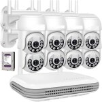 Kit de vidéosurveillance sans fil ptz ip 4 caméras 5 mpx wifi remote 2 tb Kit de vidéosurveillance sans fil ptz ip 4 caméras 5 mpx wifi remote 2 tb
