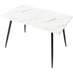 Houseinbox - urban meuble table de salle  manger rectangulaire effet marbre blanc de style scandinave ...
