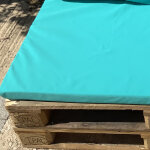 Homemaison - housse d'assise pour salon palette tissus ultra r�sistant turquoise 80x120x10 cm