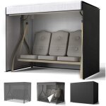 Housse de balancelle 3 places 220x125x170cm noir housses imperm�able pour mobilier balancelles de jardin ...