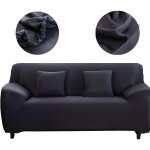 Housse de canap� 2 places 145 - 185cm �lastique et extensible ensemble avec 2 housses de coussin tissu ...