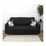 Housse de canap� 2 places 'extensible' 80x170cm noir