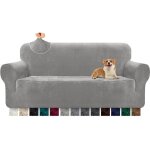 Housse de canap� 3 places �lastique antid�rapante grille de gaufres polaire gris 190 - 230cm