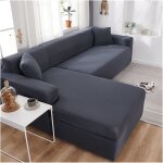 Housse de canap d'angle en forme de l avec housse lastique pour canap 1 / 2 / 3 / 4 places (le canap ...
