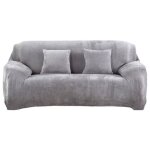 Housse de canap extensible 190 - 230cm gris clair, 3 pice velours revtement de canap lastique pour ...
