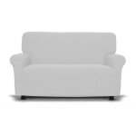 Housse de canap� extensible blanche new york, anti - rayures, pour canap�s avec accoudoirs, housse de ...